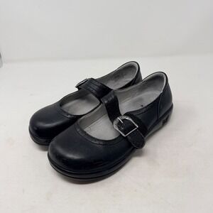 Alegria Paloma Black Leather Mary Jane Shoes Buckle Size 37 Comfort Orthopedic